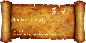 Bartus Antal névjegykártya